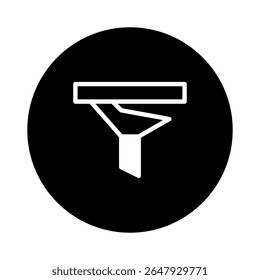 Icono de embudo que representa el concepto de proceso de filtración para el análisis de datos o la ilustración de la característica de Sitio web con fondo circular