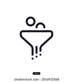 funnel icon. Search Engine Optimization icons. Data organization and Development. Thin line web icon collection. Simple vector illustration.