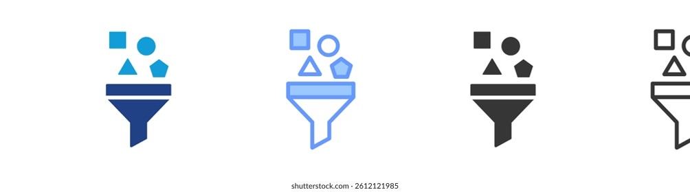 Funnel icon set multiple style collection