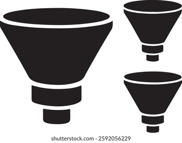 Funnel Icon Set Silhouette Vector Illustration