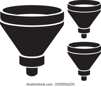 Funnel Icon Set Silhouette Vector Illustration
