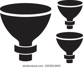 Funnel Icon Set Silhouette Vector Illustration