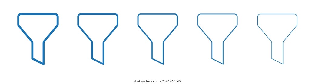 Funnel icon Symbol collection thin outline set