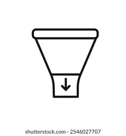 Funnel icon Thin line art isolated