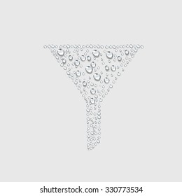 Funnel icon, transparent water drop vector