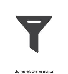 Funnel icon vector, filled flat sign, solid pictogram isolated on white. Filter symbol, logo illustration. Pixel perfect
