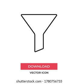 Vector de icono del embudo. Firma de filtro