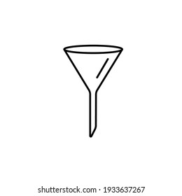 Funnel Icon Vector Illustration. Chemistry Line Icon. Isolated On White Background