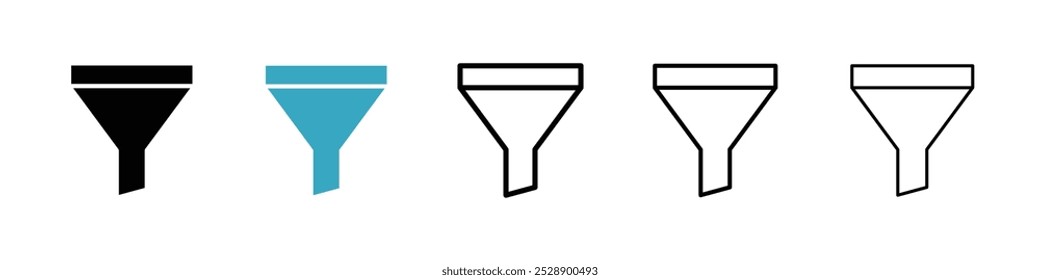 Conjunto de Ilustración vectorial de icono de embudo