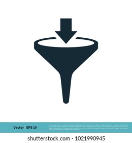 Funnel Icon Vector Logo Template Illustration Design. Vector EPS 10.