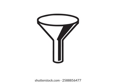 funnel icon vector silhouette isolated in white background