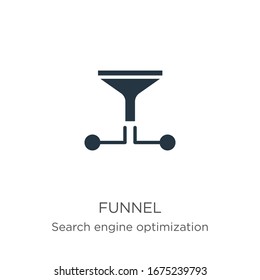 Funnel icon vector. Trendy flat funnel icon from search engine optimization collection isolated on white background. Vector illustration can be used for web and mobile graphic design, logo, eps10