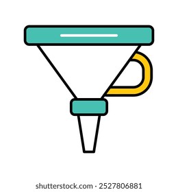 Icono de embudo con fondo blanco Vector Ilustración de stock