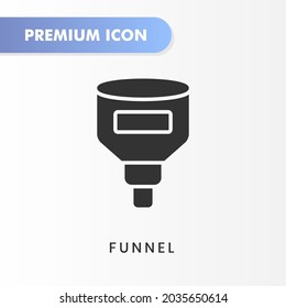 icono de embudo para tu diseño de sitio web, logotipo, aplicación, interfaz de usuario. Ilustración gráfica vectorial y trazo editable. diseño de glifo de icono de embudo.