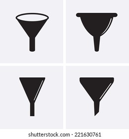 Funnel Icons. Vector filter sign