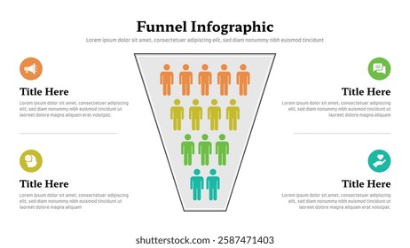 Funnel infographic presentation layout fully editable.