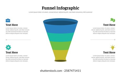 Funnel infographic presentation layout fully editable.