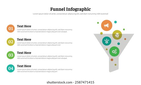 Funnel infographic presentation layout fully editable.
