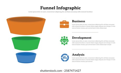 Funnel infographic presentation layout fully editable.