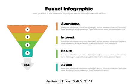 Funnel infographic presentation layout fully editable.