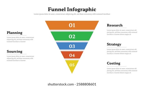 Funnel infographic presentation layout fully editable.