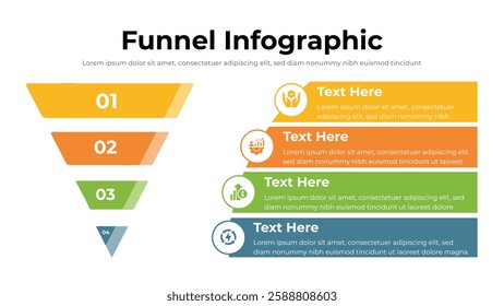 Funnel infographic presentation layout fully editable.