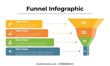 Funnel infographic presentation layout fully editable.