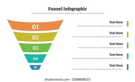 Funnel infographic presentation layout fully editable.
