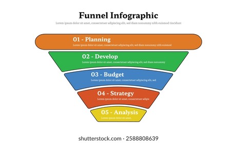 Funnel infographic presentation layout fully editable.