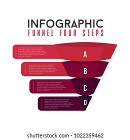 funnel infographic pyramid 4 steps modern style 