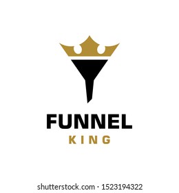 Funnel King Logo Design Vector Simple Flat And Modern 