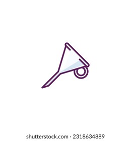 Funnel Lab Filled Icon - Science and Chemical Elements Icon Vector Illustration Isolated.