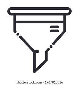 icono de la línea de la línea de la investigación de la ciencia de laboratorio del embudo