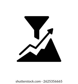 Funnel Leading into Graph Mountain - Symbolizing Financial Growth