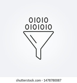 Funnel line icon. Big data analysis concept. Vector illustration.