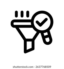funnel line icon. Clean and minimalist vector icon for websites, mobile apps, presentations, and logos. Fully scalable and customizable for any project.