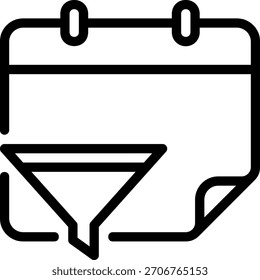 Vector de ilustración de icono de línea de embudo