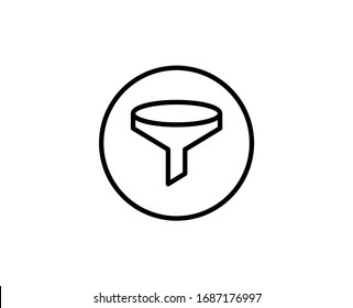 Icono de línea de embudo. Símbolo vectorial en estilo plano y moderno sobre fondo blanco. Canto web para diseño.