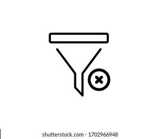 Icono de línea de embudo. Símbolo vectorial en estilo plano y moderno sobre fondo blanco. Canto web para diseño.