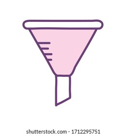 Funnel line style icon design, Science chemistry laboratory research technology biology equipment and test theme Vector illustration