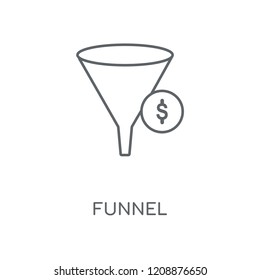 Funnel linear icon. Funnel concept stroke symbol design. Thin graphic elements vector illustration, outline pattern on a white background, eps 10.