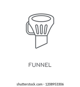 Funnel linear icon. Funnel concept stroke symbol design. Thin graphic elements vector illustration, outline pattern on a white background, eps 10.