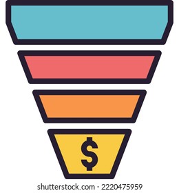 funnel modern concept ui ux icon for website, app, presentaion, flyer, brochure etc.