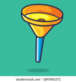 funnel object isolated cartoon vector illustration in flat style