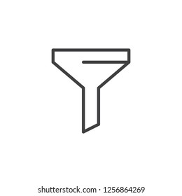 Funnel outline icon. linear style sign for mobile concept and web design. Filter simple line vector icon. Filtration, marketing  symbol, logo illustration. Pixel perfect vector graphics