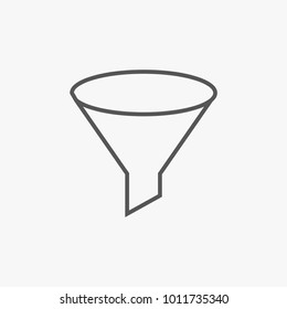 Funnel outline icon on white backround