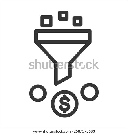 Funnel Outline Icon Vector Illustration