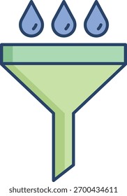 funnel pound linear color icon design