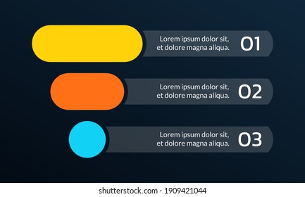 Funnel Pyramid Design für die Umrechnung von Verkäufen. Marketingkegel. Modernes Businessdiagramm oder Diagramm Vorlage mit 3 Schritten. Vektorgrafik.