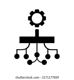 Funnel, scrum, project planning icon. Black vector Illustration.